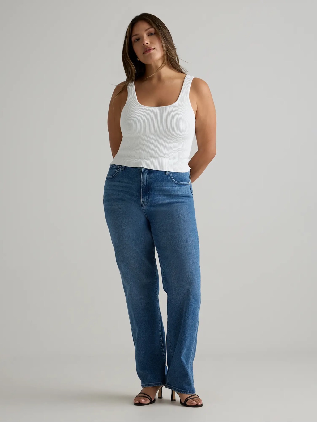 Quince Bella Stretch Straight Jeans In Seaside Blue
